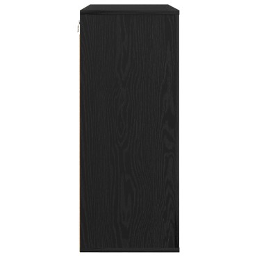vidaXL Ντουλάπα Τοίχου Μαύρη Οξυά 80x33x80cm Επεξεργασμένο Ξύλο 1 τεμ.