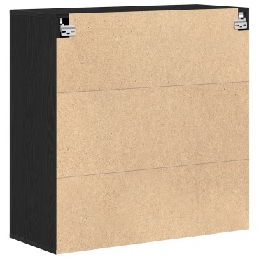 vidaXL Ντουλάπα Τοίχου Μαύρη Οξυά 80x33x80cm Επεξεργασμένο Ξύλο 1 τεμ.
