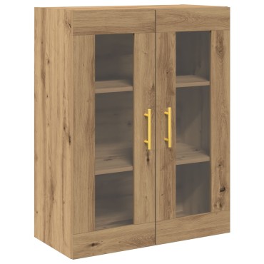 Ντουλάπα Τοίχου vidaXL με Γυάλινα Πόρτες Artisan Oak 69,5x34x90cm 1 τεμ.