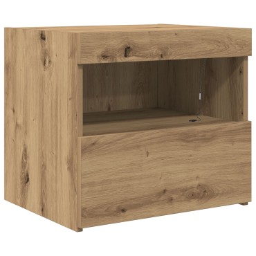 VidaXL Κομοδίνο με LED Φωτισμό Artisan Oak 50x40x45cm 1 τεμ.