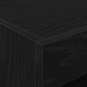 vidaXL Κομοδίνο με Φωτιστικά LED Μαύρη Δρυς 50x40x45cm 1 τεμ.