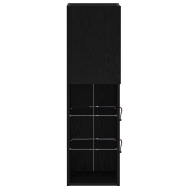 vidaXL Κονσόλα Τηλεόρασης LED Μαύρη Δρυς 30,5x30x102cm Επεξεργασμένο Ξύλο 1 τεμ.