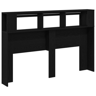 vidaXL LED Κεφαλάρι Μαύρη Δρυς 160x18,5x45cm Επεξεργασμένο Ξύλο