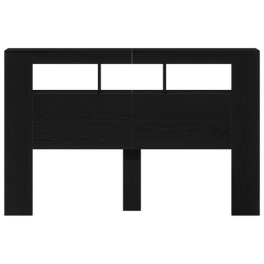 vidaXL LED Κεφαλάρι Μαύρη Δρυς 160x18,5x45cm Επεξεργασμένο Ξύλο