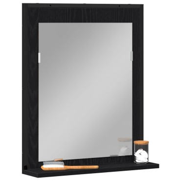 Καθρέφτης μπάνιου vidaXL Μαύρο Δρυς 50x12x60cm Επεξεργασμένο ξύλο