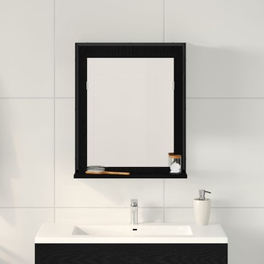 Καθρέφτης μπάνιου vidaXL Μαύρο Δρυς 50x12x60cm Επεξεργασμένο ξύλο