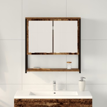 Καθρέφτης Μπάνιου vidaXL από Παλιό Ξύλο 60x16x60cm Κατασκευασμένο από Ξύλο