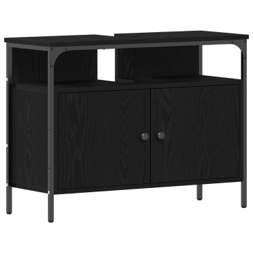 vidaXL Ντουλάπα Νιπτήρα Μαύρο Δρυς 80x30x60cm Κατασκευασμένο ξύλο 1 τεμ.