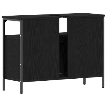 vidaXL Ντουλάπα Νιπτήρα Μαύρο Δρυς 80x30x60cm Κατασκευασμένο ξύλο 1 τεμ.