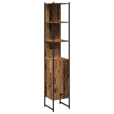 Ντουλάπα Μπάνιου vidaXL Παλιού Ξύλου 33x33x185,5cm Κατασκευασμένο Ξύλο 1 τεμ.
