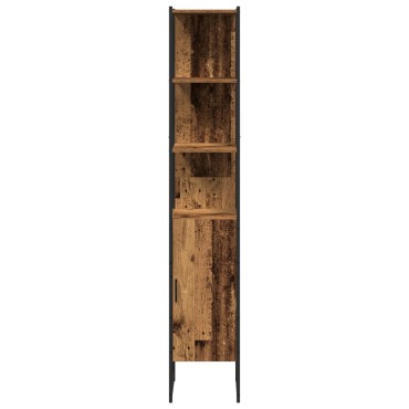 Ντουλάπα Μπάνιου vidaXL Παλιού Ξύλου 33x33x185,5cm Κατασκευασμένο Ξύλο 1 τεμ.