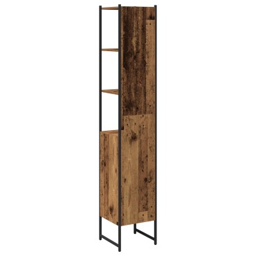 Ντουλάπα Μπάνιου vidaXL Παλιού Ξύλου 33x33x185,5cm Κατασκευασμένο Ξύλο 1 τεμ.