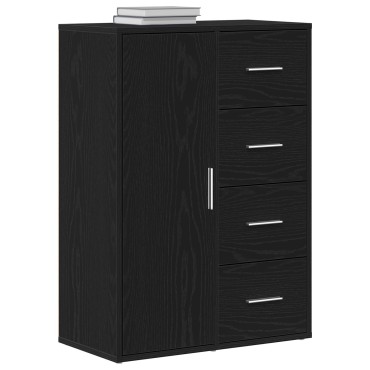 vidaXL Μπουφές Μαύρος Δρυς 60x31x84cm Επεξεργασμένο Ξύλο 1 τεμ.