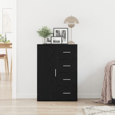 vidaXL Μπουφές Μαύρος Δρυς 60x31x84cm Επεξεργασμένο Ξύλο 1 τεμ.