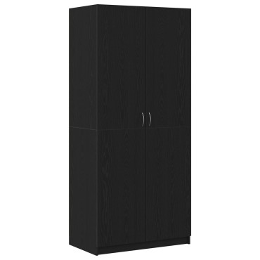vidaXL Μαύρη Καρυδιά Ντουλάπα 90x52x200cm Από Ξύλο 1 τεμ.