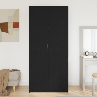 vidaXL Μαύρη Καρυδιά Ντουλάπα 90x52x200cm Από Ξύλο 1 τεμ.