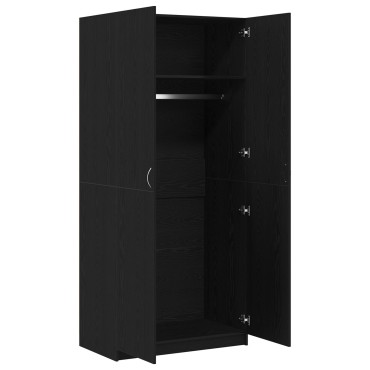 vidaXL Μαύρη Καρυδιά Ντουλάπα 90x52x200cm Από Ξύλο 1 τεμ.