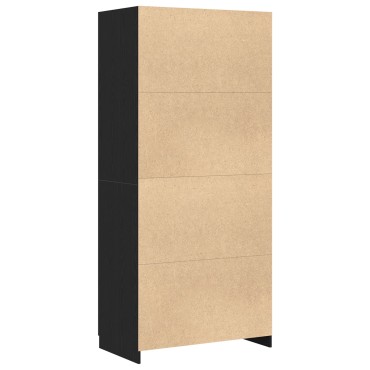 vidaXL Μαύρη Καρυδιά Ντουλάπα 90x52x200cm Από Ξύλο 1 τεμ.
