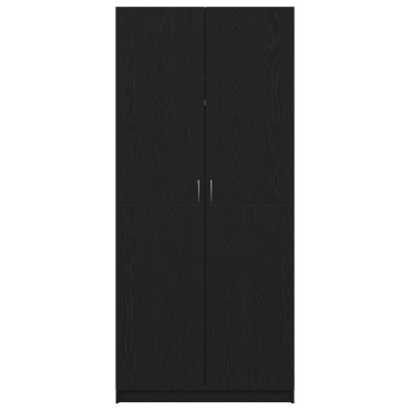 vidaXL Μαύρη Καρυδιά Ντουλάπα 90x52x200cm Από Ξύλο 1 τεμ.