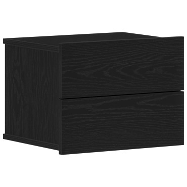 vidaXL Κομοδίνα 2 τεμ. Μαύρο Ξύλο 40x30x30cm Επεξεργασμένο ξύλο