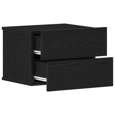 vidaXL Κομοδίνα 2 τεμ. Μαύρο Ξύλο 40x30x30cm Επεξεργασμένο ξύλο