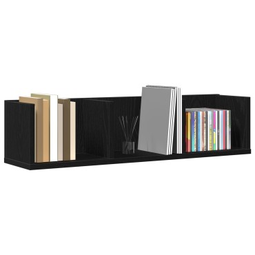 vidaXL Ράφι CD Μαύρη Δρυς 75x18x18cm Επεξεργασμένο ξύλο 1 τεμ.