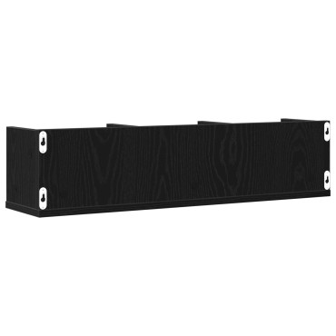 vidaXL Ράφι CD Μαύρη Δρυς 75x18x18cm Επεξεργασμένο ξύλο 1 τεμ.
