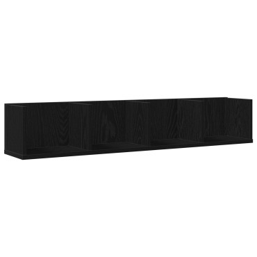 vidaXL Ράφι Τοίχου CD Μαύρος Δρυς 100x18x18cm Επεξεργασμένο Ξύλο 1 τεμ.