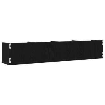 vidaXL Ράφι Τοίχου CD Μαύρος Δρυς 100x18x18cm Επεξεργασμένο Ξύλο 1 τεμ.