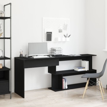 Γραφείο vidaXL Μαύρο Δρυς 200x50x76cm από Επεξεργασμένο Ξύλο 1 τεμ.