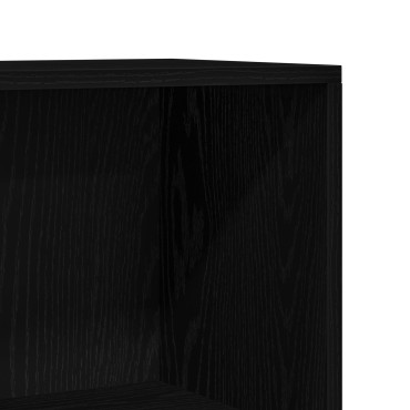 vidaXL Μαύρη Δρύινη Βιβλιοθήκη - 60x24x176 εκ 1 τεμ.