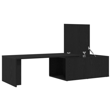 vidaXL Τραπεζάκι Σαλονιού Μαύρο Δρυς 150x50x35cm Φτιαγμένο από Μηχανικό Ξύλο 1 τεμ.