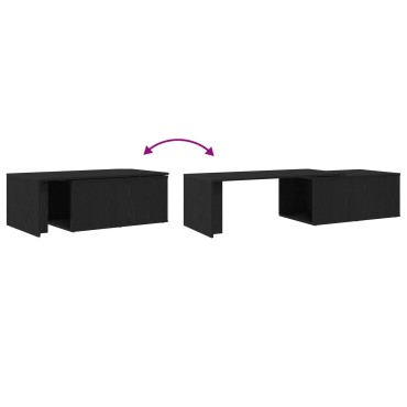 vidaXL Τραπεζάκι Σαλονιού Μαύρο Δρυς 150x50x35cm Φτιαγμένο από Μηχανικό Ξύλο 1 τεμ.