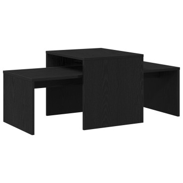 vidaXL Σετ Τραπέζι Μαύρης Δρυός 100x48x40cm Φτιαγμένο από Ξύλο