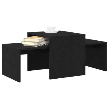 vidaXL Σετ Τραπέζι Μαύρης Δρυός 100x48x40cm Φτιαγμένο από Ξύλο