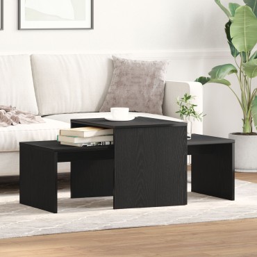 vidaXL Σετ Τραπέζι Μαύρης Δρυός 100x48x40cm Φτιαγμένο από Ξύλο