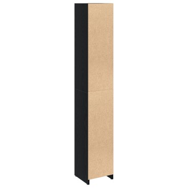 vidaXL Ντουλάπι Μπάνιου Μαύρη Δρυς 30x30x183,5cm Επεξεργασμένο ξύλο