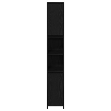 vidaXL Ντουλάπι Μπάνιου Μαύρη Δρυς 30x30x183,5cm Επεξεργασμένο ξύλο