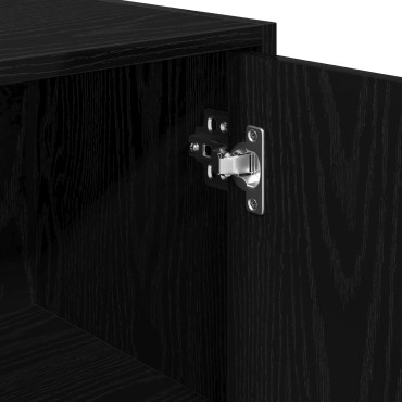 vidaXL Ντουλάπι Μπάνιου Μαύρη Δρυς 30x30x183,5cm Επεξεργασμένο ξύλο