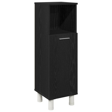 vidaXL Μαύρο Ντουλάπι Μπάνιου από Δρυ 30x30x95cm από Επεξεργασμένο Ξύλο