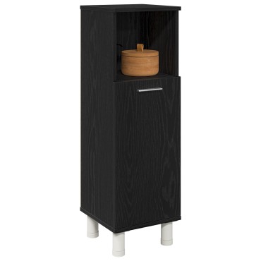 vidaXL Μαύρο Ντουλάπι Μπάνιου από Δρυ 30x30x95cm από Επεξεργασμένο Ξύλο