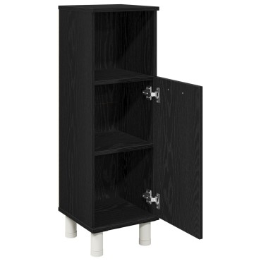 vidaXL Μαύρο Ντουλάπι Μπάνιου από Δρυ 30x30x95cm από Επεξεργασμένο Ξύλο