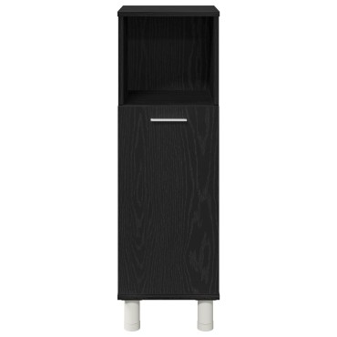 vidaXL Μαύρο Ντουλάπι Μπάνιου από Δρυ 30x30x95cm από Επεξεργασμένο Ξύλο