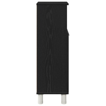 vidaXL Μαύρο Ντουλάπι Μπάνιου από Δρυ 30x30x95cm από Επεξεργασμένο Ξύλο