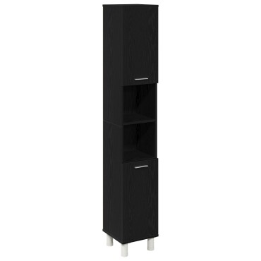 vidaXL Ντουλάπα Μπάνιου Μαύρης Δρυός 30x30x179cm Φτιαγμένη από Ξύλο