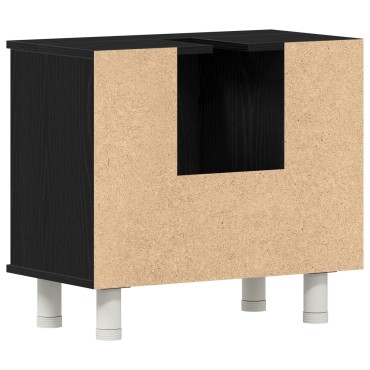 vidaXL Ντουλάπι Μπάνιου Μαύρο Δρυς 60x32x54cm Επεξεργασμένο Ξύλο