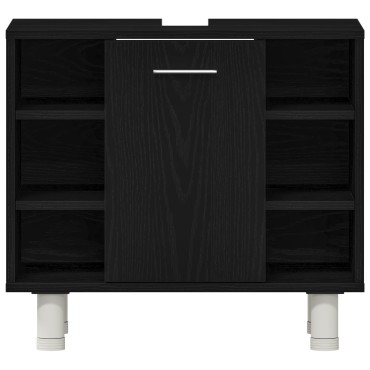 vidaXL Ντουλάπι Μπάνιου Μαύρο Δρυς 60x32x54cm Επεξεργασμένο Ξύλο