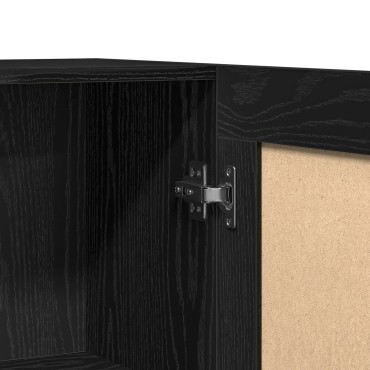vidaXL Βιβλιοθήκη Μαύρη Δρυς 82,5x30,5x80cm σε Επεξεργασμένο Ξύλο 1 τεμ.