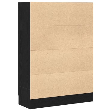 vidaXL Βιβλιοθήκη Μαύρη Δρυς 82,5x30,5x115cm από Επεξεργασμένο Ξύλο 1 τεμ.