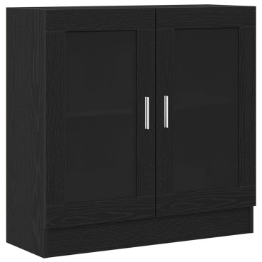 vidaXL Μαύρη Βιβλιοθήκη από Δρυ με διαστάσεις 82,5x30,5x80cm Φτιαγμένη από ξύλο 1 τεμ.